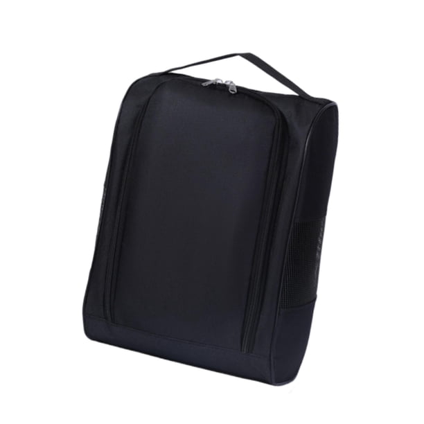 Bolsa para zapatos de golf con cierre de cremallera, espaciosa y portátil. Negro
