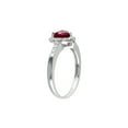 thumbnail image 3 of 1.10 Carat (Ctw) Lab-Created Ruby Heart Ring with Diamonds in Sterling Silver for Women, 3 of 4