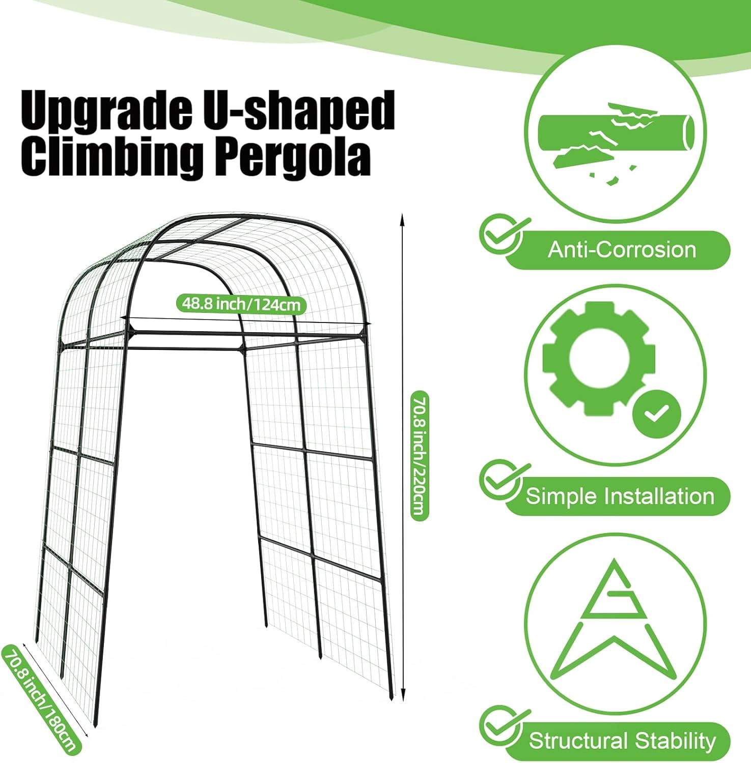 Cucumber Trellis for Raised Bed - Trellis for Climbing Plants Outdoor, Size:71 * 87 inch, Garden Trellis for Climbing Plants, Cucumber, Vegetable, Tomato, Flowers