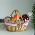 thumbnail image 2 of CreativeArrowy Wicker Picnic Basket with Double Folding Handles,Willow Picnic Hamper,Natural Hand Woven Easter Basket,Easter Eggs and Candy Basket,Bath Toy and Kids Toy Storage,Gift Packing Basket, 2 of 21