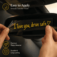thumbnail image 5 of "I You Drive Safe" English Heart-shaped Rearview Mirror Sticker - Adorable Heart Design for Car Decor, Reminds of Safe Driving, Easy to Apply & Remove, for Car Use, Cute Car Accent, Yellow, 4pcs, 5 of 8