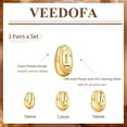 thumbnail image 4 of VEEDOFA Small Gold Hoop Earrings Set for Women, 14K Gold Plated Sterling Silver Hypoallergenic, Trendy Jewelry Gift, 4 of 7