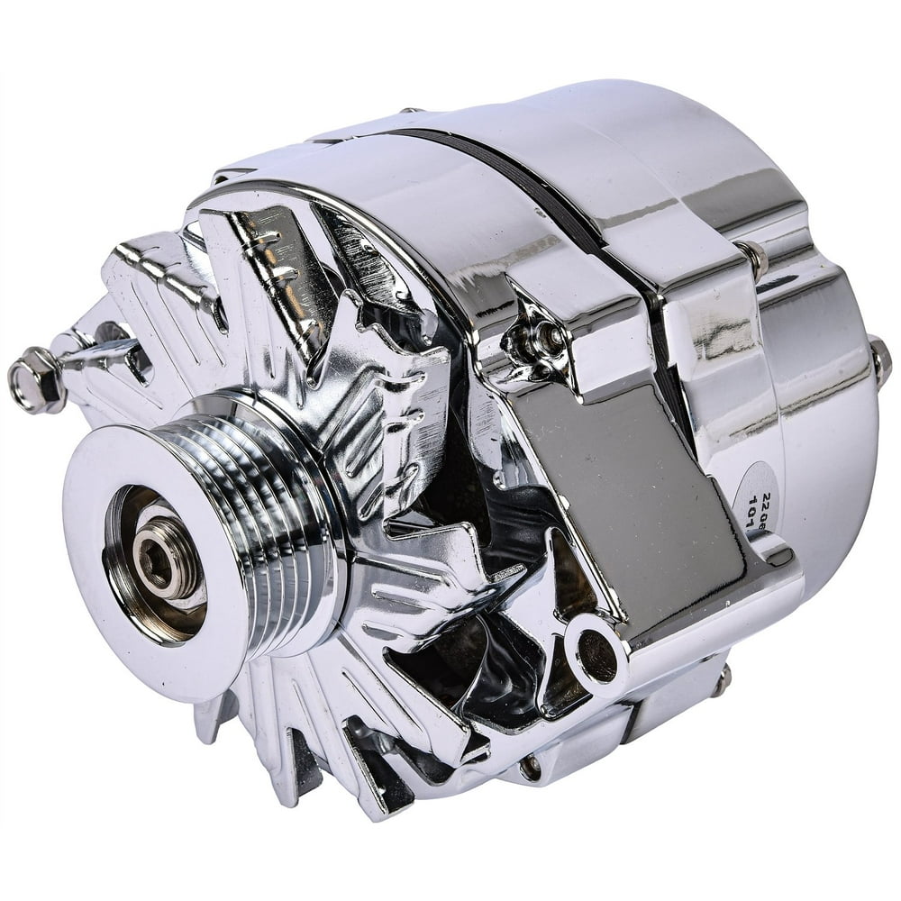 JEGS 10109 Chrome 1Wire GM Alternator 100 amps Single 6Rib Serpentine
