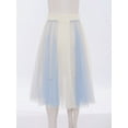 thumbnail image 5 of TTAO Kids Girls High Waist Bowknot Mesh Tutu Tulle Skirts Tiered A-line Wedding Princess Birthday Party Skirts Skorts Blue Beige 5-6, 5 of 7