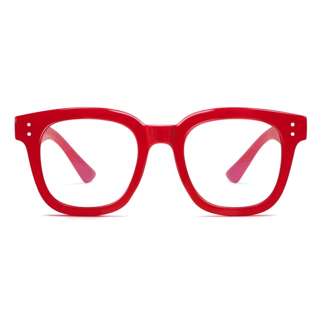 Gafas bloqueadoras de luz azul Madison Avenue de gran tamaño, rojas