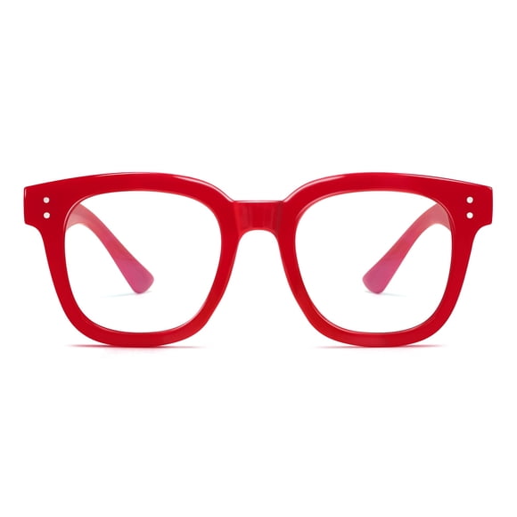 Gafas bloqueadoras de luz azul Madison Avenue de gran tamaño, rojas