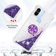 thumbnail image 4 of Glitter Clear Sparkly Bling Case for Xiaomi Redmi A1, Rugged Shockproof Flowing Liquid Floating Cover for Women with Ring Holder Phone Case for Xiaomi Redmi A1  Purple, 4 of 14