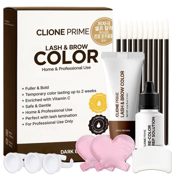 Kit de coloración de pestañas y cejas CLIONE PRIME Marrón oscuro