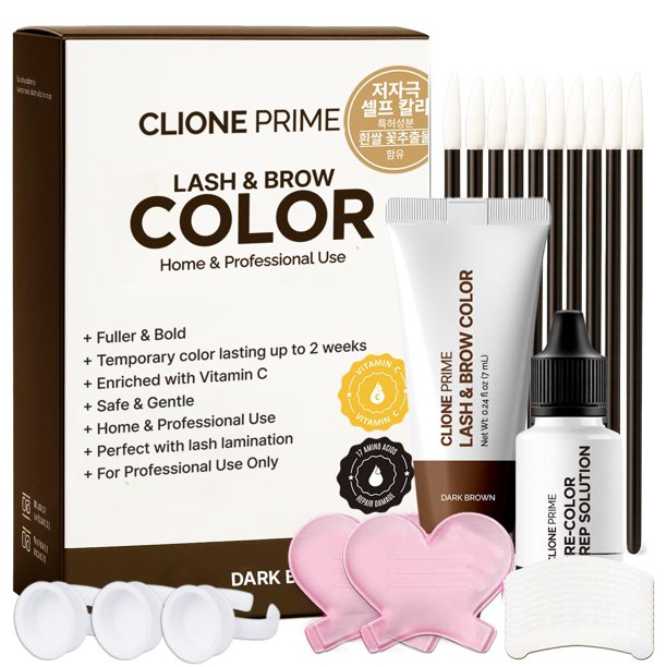 Kit de coloración de pestañas y cejas CLIONE PRIME Marrón oscuro