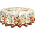 thumbnail image 1 of Autumn Pumpkin Round Tablecloth Thanksgiving and Fall Leaf Decorative Table Cloth 60 Inch Polyester Fabric Farmhouse Harvest Table Cover for Home Kitchen Outdoor Halloween Party, 1 of 6