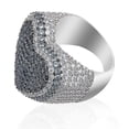 thumbnail image 3 of Anillo de cobre chapado en plata estilo hip hop con forma de corazón exagerada para mujeres y hombres, anillo de piedra CZ helada de alta calidad, regalo de joyería, 11, rojo, 3 of 5