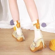 Cute Cat Socks with Balls 3D Funny Black Cat Cute Unique Fuzzy Balls Novelty Animal Fun Crew Cotton Sock for Women