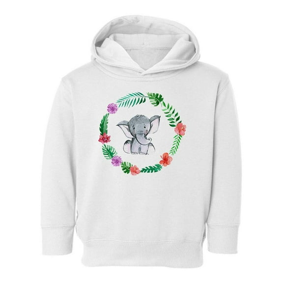 Elephant With Plant Circle Hoodie Toddler -Image by Shutterstock, 2 Toddler