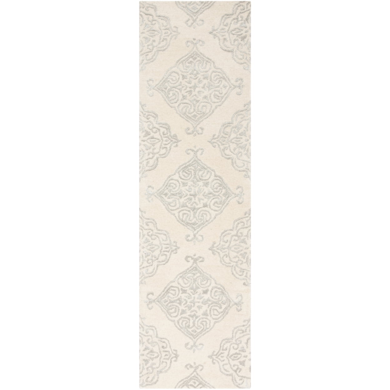 SAFAVIEH Glamour Georgene Damask Area Rug, Ivory/Silver, 6' x 6' Round