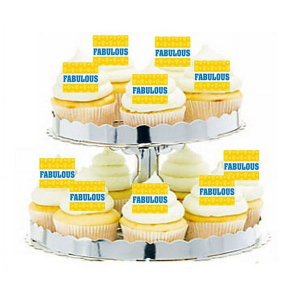 24pk Appreciation Fabulous Edible Cupcake Decoration Toppers / Picks