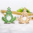 thumbnail image 3 of Ranas De Pascua, Adornos De Rana De Primavera Huecos De Madera, Decoración De Escritorio, Artesanías De Madera, Adorno De Mesa Noticed HA040658-02, 3 of 6
