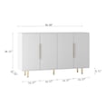 thumbnail image 5 of White Modern 4-Door Buffet Cabinet with Storage, Versatile Sideboard for Living Room, Hallway & Kitchen, 5 of 7