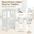 thumbnail image 4 of Kitchen Helper Stool for Toddlers, Wooden Toddler Learning Standing Tower with Whiteboard and Safety Rail, Adjustable-Height Platform Kids Step Stools for Kitchen Counter Bathroom Sink, 4 of 8