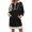Black, variant on Sweatshirt Dresses for Women Half Zip V Neck Fall Long Sleeve Oversized Sweatshirt Dress for Daily Wear Sports