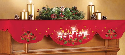 Lighted Mantel Scarf With Twinkling Lights Great for Christmas Holiday Decor 