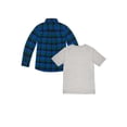thumbnail image 2 of Wonder Nation Boys Flannel Shirt and Graphic Tee Set, 2-Piece, Sizes 4-18 & Husky, 2 of 8