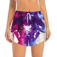 thumbnail image 2 of Hirioo Dual Skulls Colorful Fusion for Women's Double Layer Athletic Shorts High-Performance Gym Shorts with Inner Pocket, Elastic Waistband-XX-Large, 2 of 7