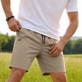 thumbnail image 3 of Havenre Men's Casual Cotton Shorts Summer Beach Vacation Short Pants Lightweight Drawstring Elastic Waist Chino Golf Shorts with Pockets Khaki XL, 3 of 10