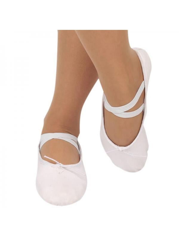 3 Pairs Girls Canvas Ballet Shoes Full Sole Ballet Slippers Flats Yoga Dance Shoes for Toddlers Kids
