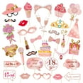 thumbnail image 2 of 1bag Happy Birthday 13th 30th 40th 50th 60th Paper Photo Booth Props Adult Birthday Party Photobooth Props Decoration Supplies (18th), 2 of 7