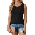 thumbnail image 4 of Fantaslook Womens Tank Tops Dressy Casual Sleeveless Blouses Crew Neck Pleated Tunic Shirts Summer Tops, 4 of 9