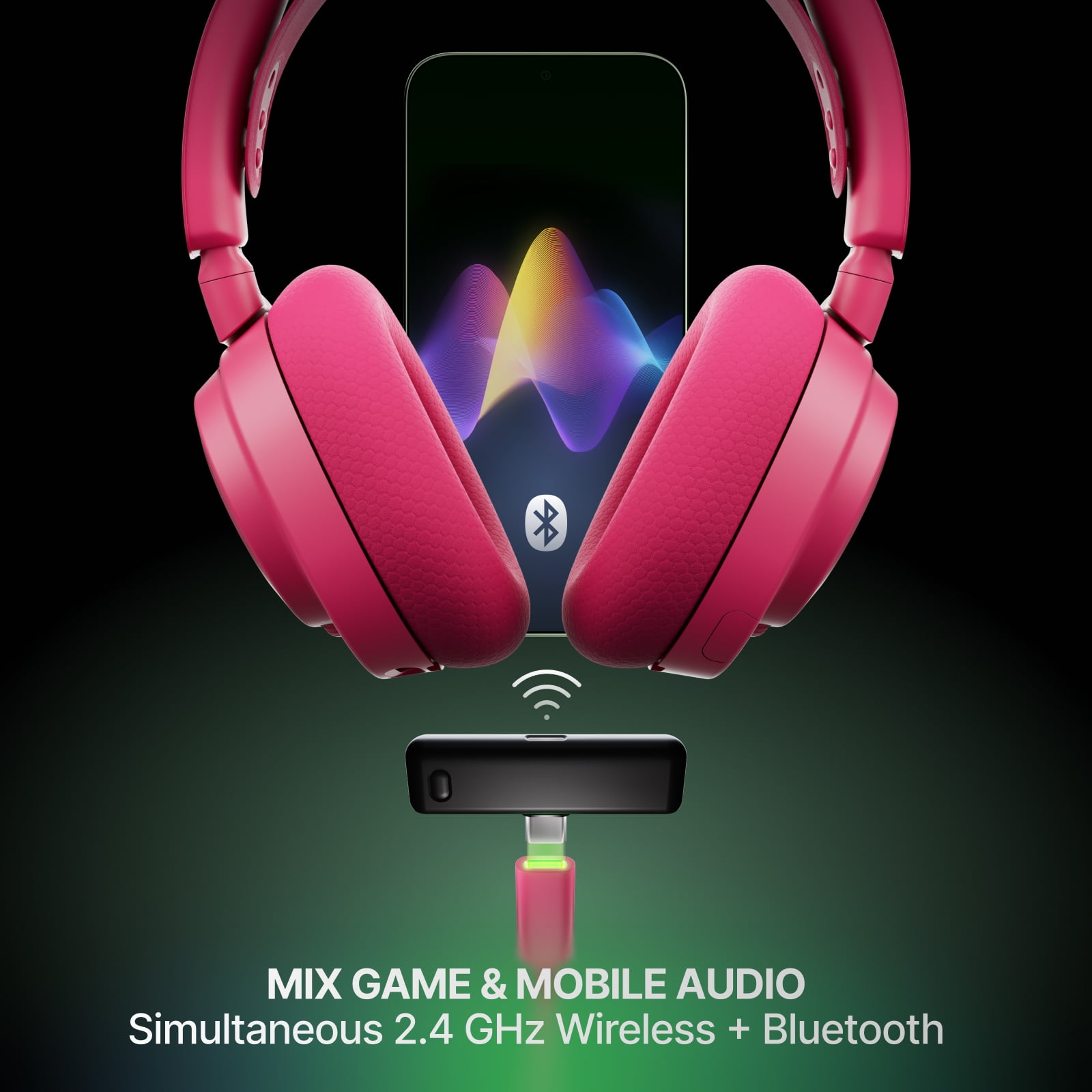 SteelSeries Arctis Nova 7X Wireless Gen 2 Multi-Platform Gaming Headset — Real-Time App Control — 50+ HR — Mixable 2.4GHz/Bluetooth — Xbox, PC, PS5/PS4, Switch 1/2, Mobile — Magenta
