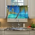 thumbnail image 5 of Palm Tree Kitchen Curtains 2 Panels UV Protected Tier Curtains, Half Window Curtains Kitchen Tiers for Guest Room Bathroom Sink Laundry Room Basement,24 x 27 Inch, 5 of 7