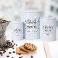 thumbnail image 6 of Kitchen Canisters Set of 3, Airtight Vintage Food Storage Jars with Lids for Farmhouse Kitchen Decor, Rustic White Canisters for Coffee, Sugar, Tea Storage, 6 of 7
