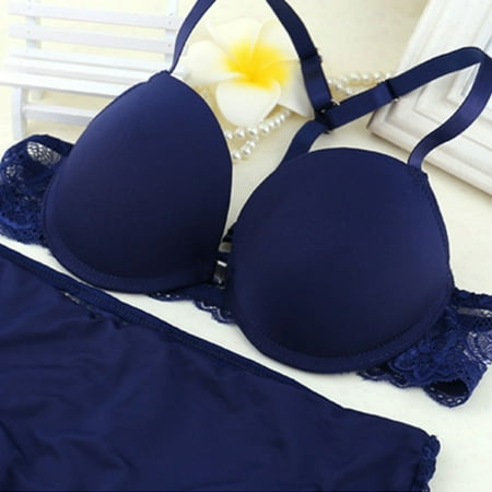 

Ardorlove Women Front Closure Lace Racer Back Racerback Push Up Bras Seamless Bra +Thong