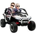 thumbnail image 1 of Qaba 2 Seater 24V 7AH Ride on Truck w/ Spring Suspension, Remote, White, 1 of 10