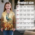 thumbnail image 7 of Chririnla Oil Painting Peacock Oversize Tunic Tops for Girls Plus Size Kids Blouse Shirt Half Zip Sweatshirt Pullover Sweatshirts Loose Comfy Casual Size 11-12, 7 of 7