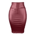 thumbnail image 2 of PBFRDSJ Womens Faux Leather Pencil Skirt High Waist Tummy Control Solid Color Bodycon Skirt Trendy Office Midi Skirt, 2 of 3