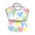 thumbnail image 2 of Hirioo Hand Drawn Colored Hearts for Baby Waterproof Pocket Bib Adjustable Closed for Babies Toddlers with Large Pocket 6-24Months, 2 of 8