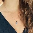 thumbnail image 3 of Gem Stone King 18K Rose Gold Plated Silver Red Garnet Necklace Set with Moissanite (7.58 Cttw), 3 of 3