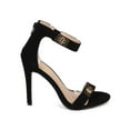 thumbnail image 2 of Glaze CD90 Women Nubuck Open Toe Twist Lock Single Band Stiletto Sandal, 2 of 5