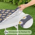 thumbnail image 5 of Gray Daisy Flower Pattern Round Fitted Tablecloth with Elastic Edge,Dining Table Cover Waterproof,Outdoor Round Tablecloth for Camping,Dining,Indoor and Outdoor, 5 of 7