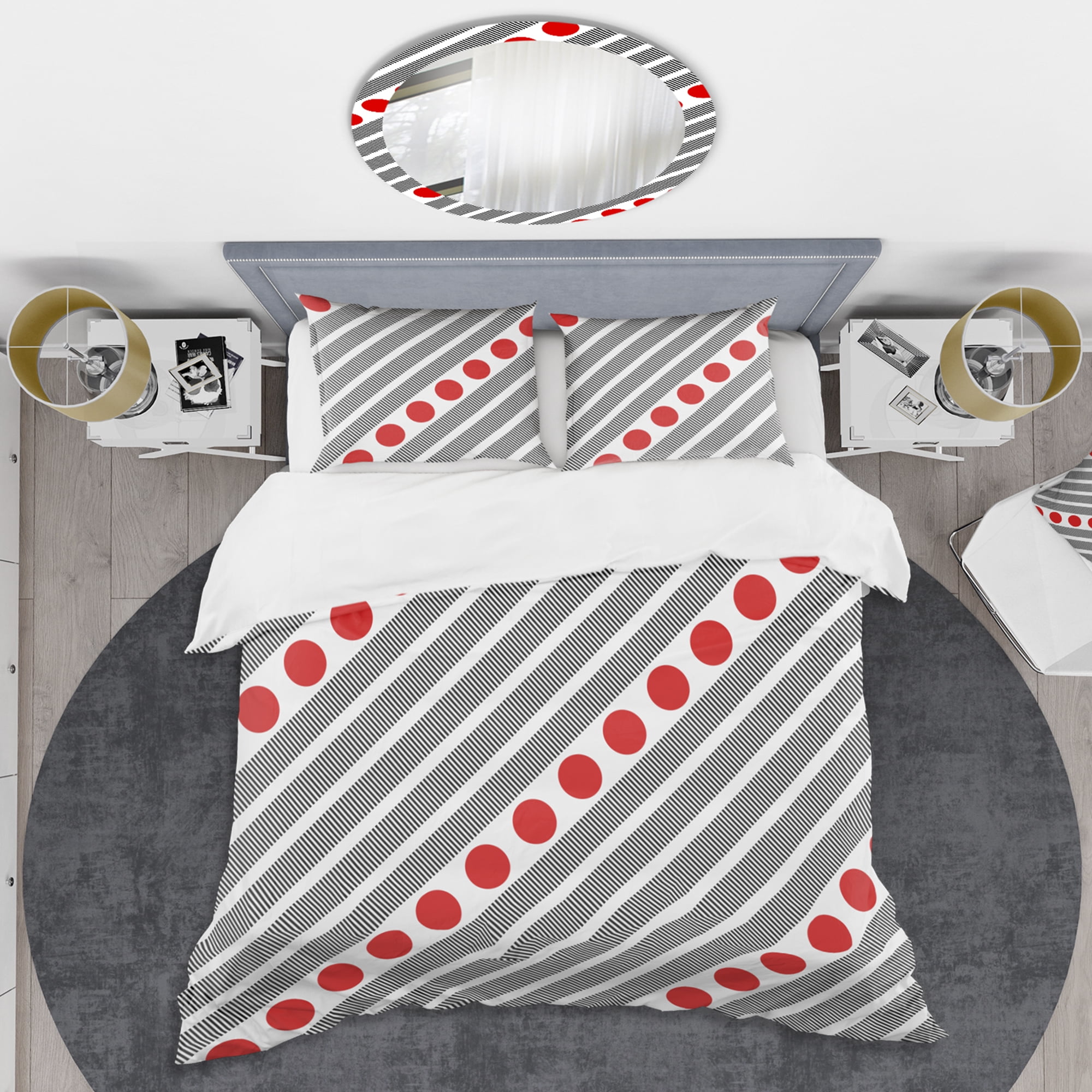 Designart 'Retro Geometrical Abstract Minimal Pattern XI' Mid-Century Modern Duvet Cover Set