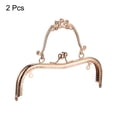 thumbnail image 3 of Uxcell Metal Purse Frames, 8.07" 2Pack Kiss Lock Clasp Frame for Coin Bags DIY, Gold, 3 of 6