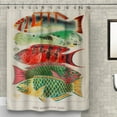 thumbnail image 2 of Fish Shower Curtain Colorful Tropical Fishes Species Bath Curtain, Ocean Bathroom Decor Polyester Fabric, 2 of 10