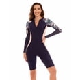 thumbnail image 4 of SWSMCLT Women's Rash Guard Long Sleeve Swimsuit Beach Padded Diving Summer Fall Spring Bathing Suit Rashguard Slimming 12Navy X-Small, 4 of 4
