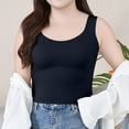 thumbnail image 4 of Gfyviroh Tank Tops for Women Seamless Plus Size Chest Padded Undershirts Crewneck Sleeveless Pleated Loungewear Tops, 4 of 8