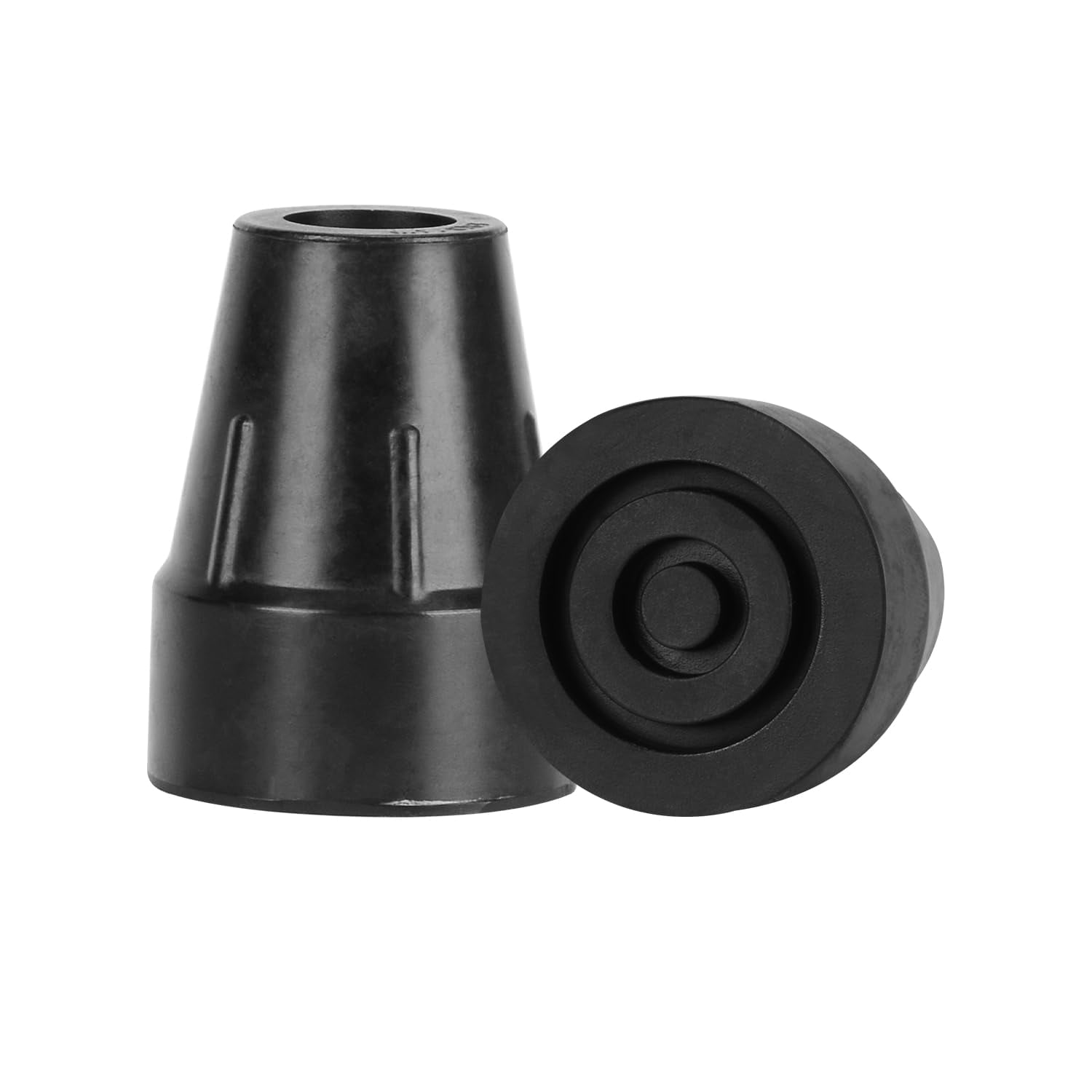 supregear Crutch Tips, 2Pack Heavy Duty Rubber Cane Tips NonSlip Replacement Cane Tip, Black