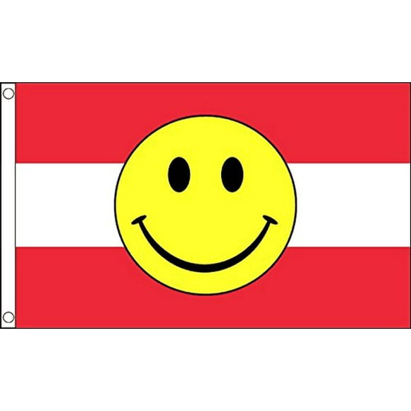 QIFEIHA Austria Smiley Face Flag 3x5 Feet Banner Flag