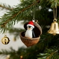 thumbnail image 3 of WKSCLPAI Forest Animal Acorn Ornaments, Cozy Forest Animal Christmas Ornaments with Santa Hat Decor, Cute Woodland Creature Figurine for Xmas Tree Decorations, Animal Lovers Gifts, 3 of 6