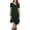Dark Green, variant on Women's Short Sleeve V-Neck Knee Length Dress 95% Rayon 5% Spandex Fabric Soft Stretchy Comfortable Easy Care Everyday